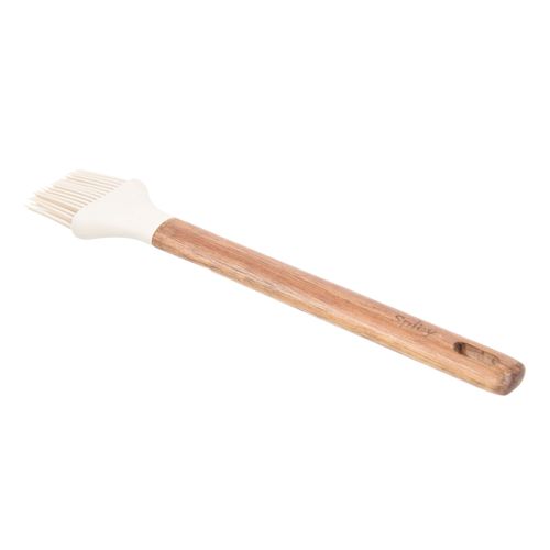 Pincel de Silicone com Cabo em Acácia Spicy Bege