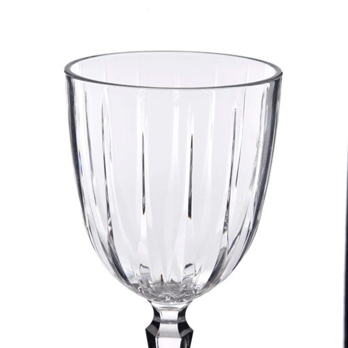 Taça de Vinho Cutting em Acrílico 340ml Kenya