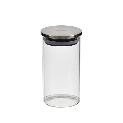 Pote Redondo de Vidro com Tampa de Inox 400ml Kenya