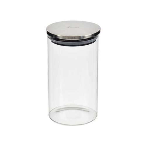 Pote Redondo de Vidro com Tampa de Inox 800ml Kenya