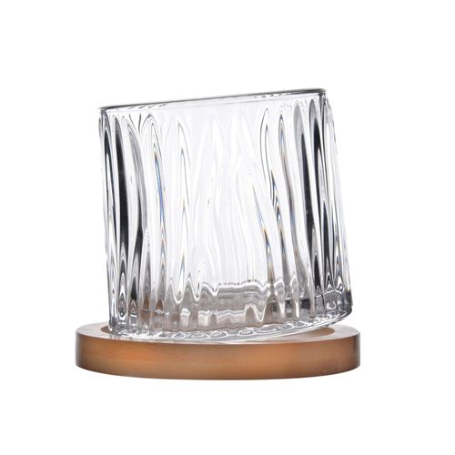 2 Copos para Whisky com 2 Bases de Bambu 300ml Kenya