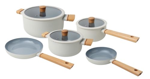 Conjunto de Panelas Mistral 5 Peças em Cerâmica de Indução Kenya Branco
