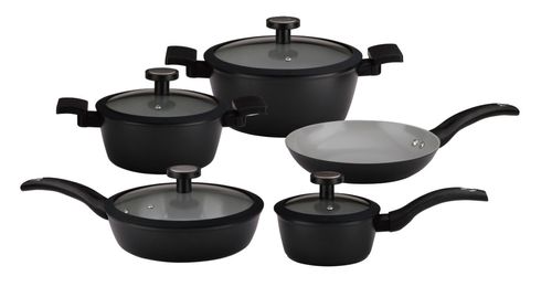 Conjunto de Panelas Noir 5 Peças em Cerâmica de Indução Kenya Preto