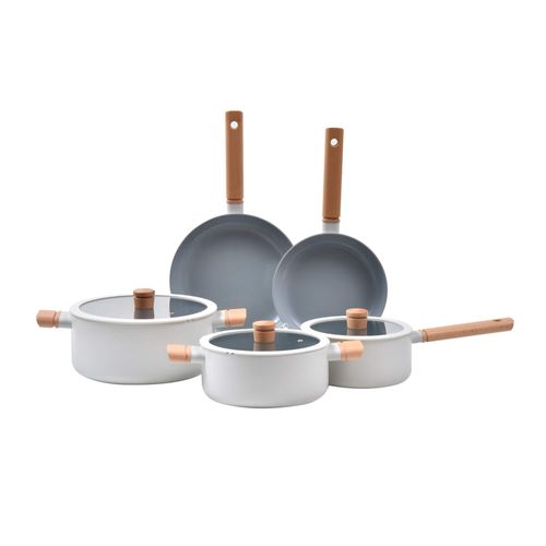 Conjunto de Panelas Mistral 5 Peças em Cerâmica de Indução Spicy Branco