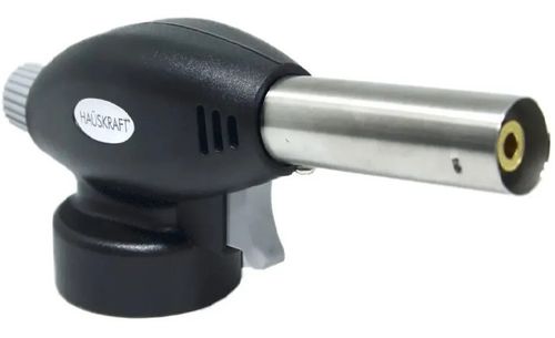 Maçarico Culinário Plug Refil Gás 17cm Hauskraft Preto