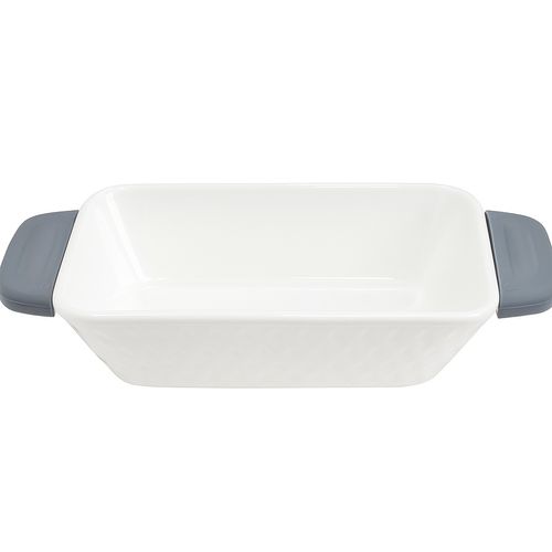 Travessa Retangular Cerâmica 0,7 litros Importado Cinza