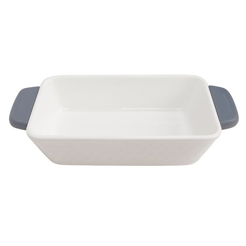 Travessa Retangular Cerâmica 1,9 litros Importado Cinza