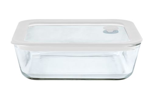 Pote Retangular com Tampa de Vidro Kenya 1,4L 6x17x219cm