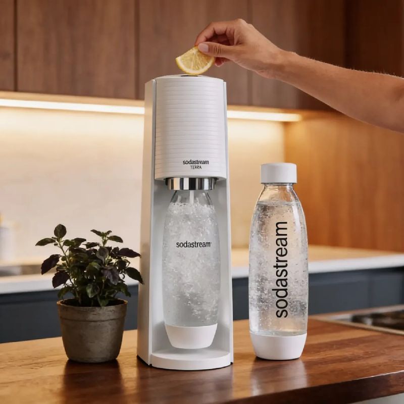 Máquina para Gaseificar Água Terra Sodastream Branca - Spicy
