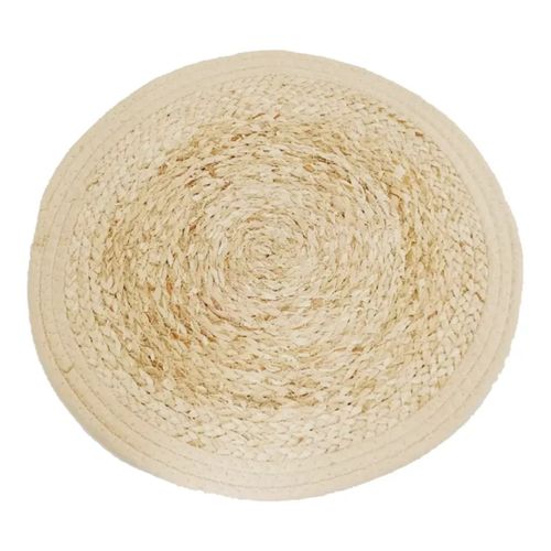Jogo Americano Redondo em Fibra Natural Bege 38cm Kenya